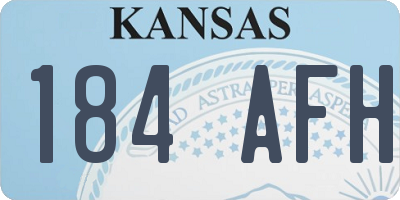KS license plate 184AFH
