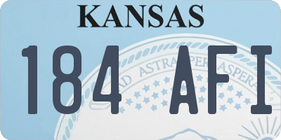 KS license plate 184AFI