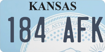 KS license plate 184AFK