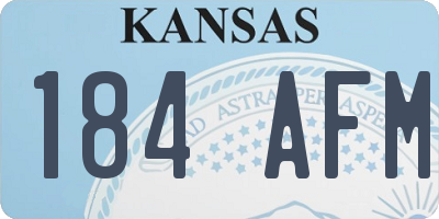 KS license plate 184AFM