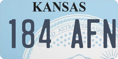 KS license plate 184AFN