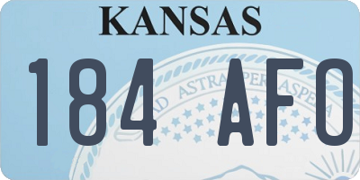 KS license plate 184AFO