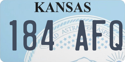 KS license plate 184AFQ