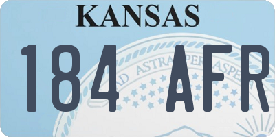 KS license plate 184AFR