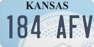 KS license plate 184AFV
