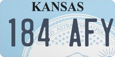 KS license plate 184AFY