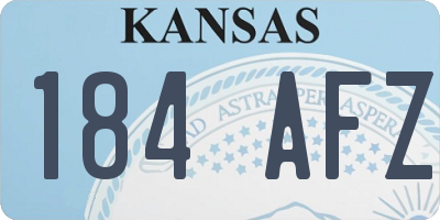 KS license plate 184AFZ