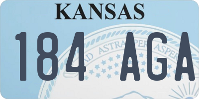 KS license plate 184AGA