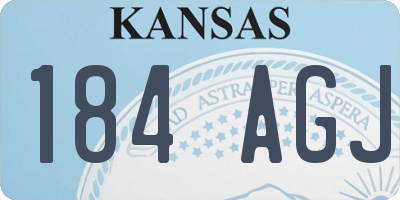 KS license plate 184AGJ