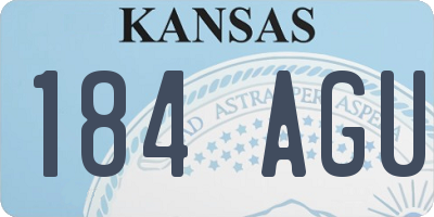 KS license plate 184AGU