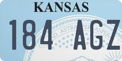 KS license plate 184AGZ