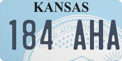 KS license plate 184AHA