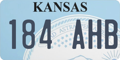 KS license plate 184AHB