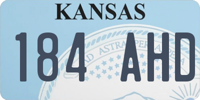 KS license plate 184AHD