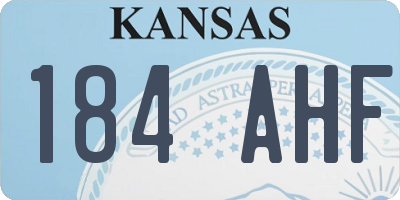KS license plate 184AHF