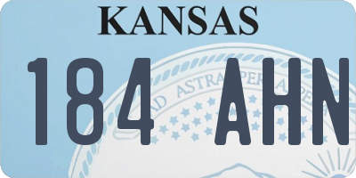 KS license plate 184AHN