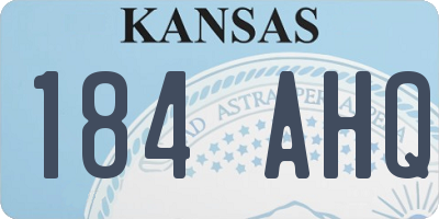 KS license plate 184AHQ