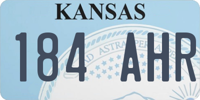 KS license plate 184AHR