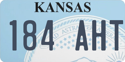 KS license plate 184AHT