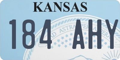 KS license plate 184AHY