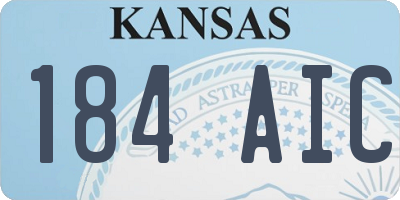 KS license plate 184AIC