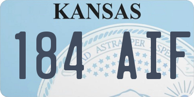 KS license plate 184AIF