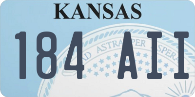 KS license plate 184AII