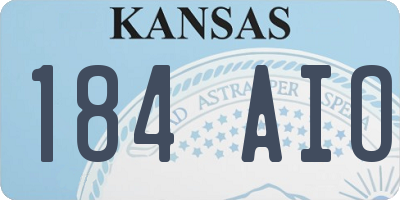 KS license plate 184AIO