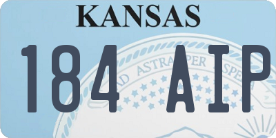 KS license plate 184AIP
