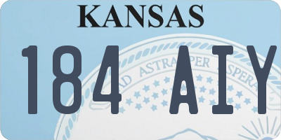 KS license plate 184AIY