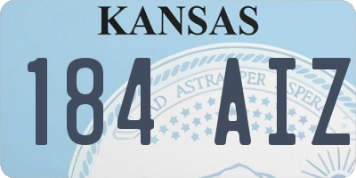 KS license plate 184AIZ