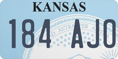 KS license plate 184AJO