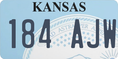 KS license plate 184AJW