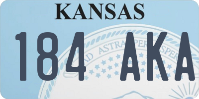 KS license plate 184AKA