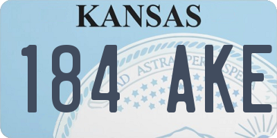KS license plate 184AKE