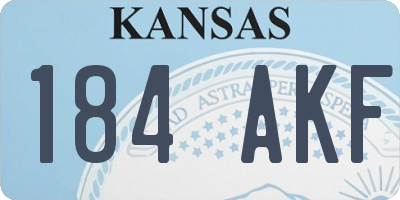 KS license plate 184AKF
