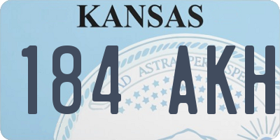 KS license plate 184AKH