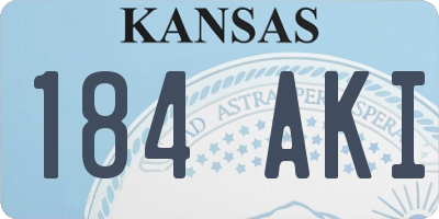 KS license plate 184AKI