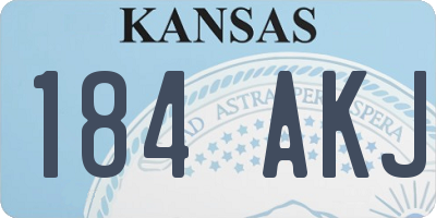 KS license plate 184AKJ