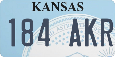 KS license plate 184AKR
