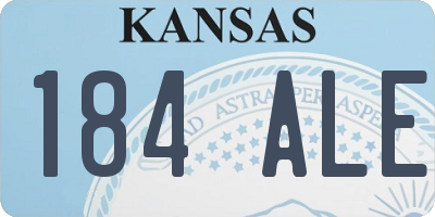 KS license plate 184ALE