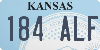 KS license plate 184ALF