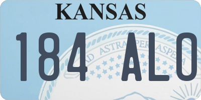 KS license plate 184ALO