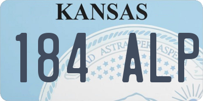 KS license plate 184ALP