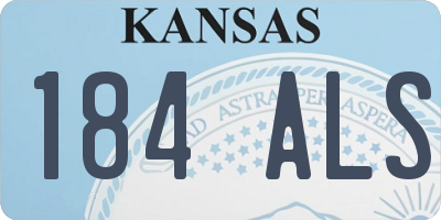 KS license plate 184ALS