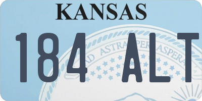 KS license plate 184ALT