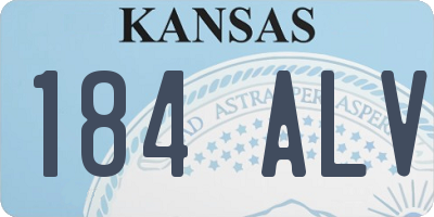 KS license plate 184ALV