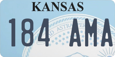 KS license plate 184AMA