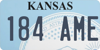 KS license plate 184AME