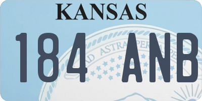 KS license plate 184ANB